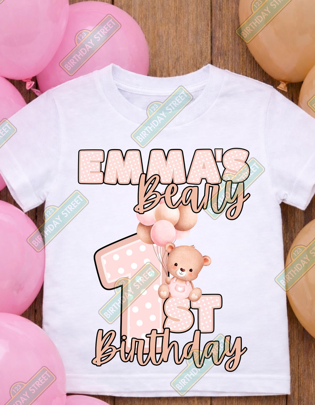 Custom Beary First Birthday Tee or Onesie - 1st Birthday Shirt - Bear Birthday Shirt - Custom Name Shirt - Animal Birthday Shirt