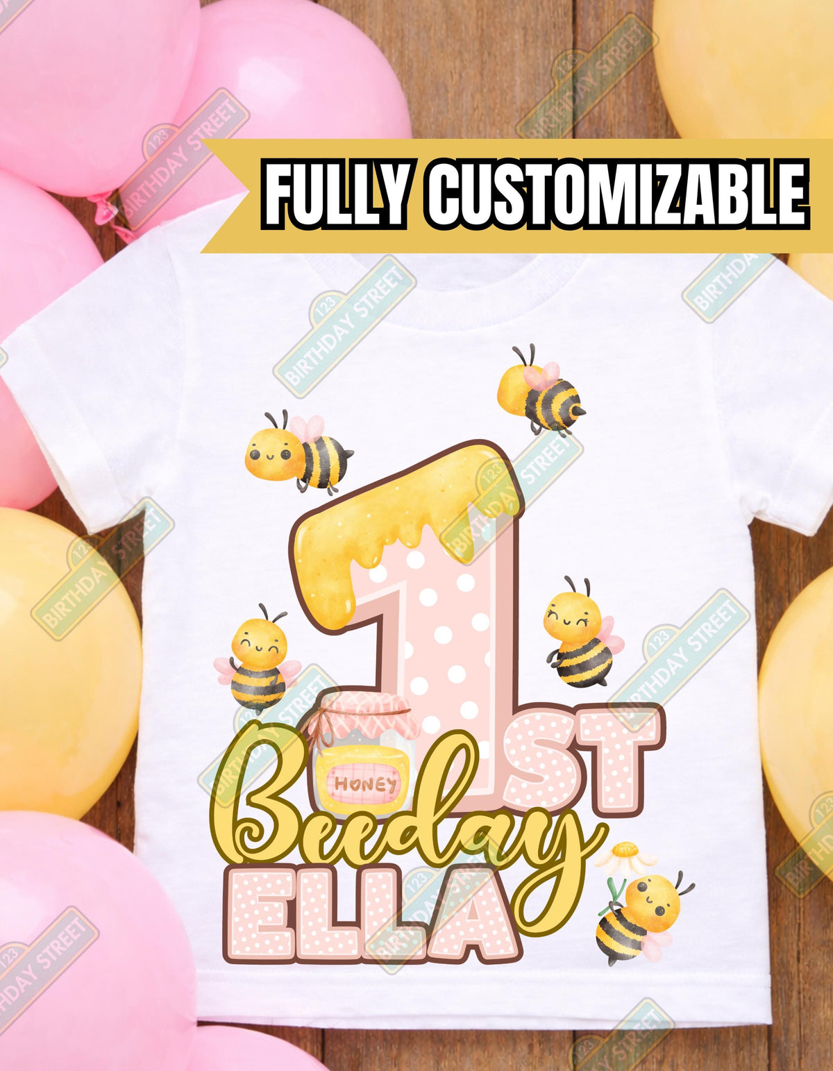 Custom First Beeday Tee - 1st Birthday Shirt - Bee Birthday Shirt - Cute Birthday Shirt - Nature Birthday Shirt - Custom Name Shirt