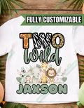 Two Wild Custom Birthday Tee - 2nd Birthday Shirt - Animal Birthday Shirt - Safari Birthday Shirt - Custom Name Shirt - Animal Print Shirt