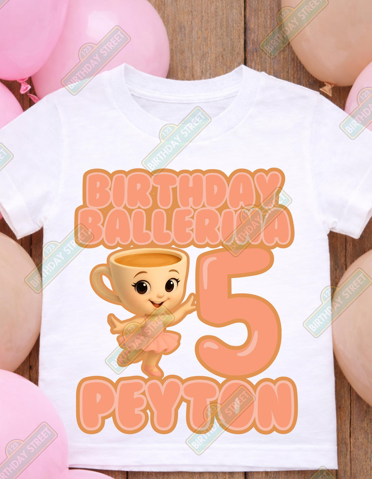 Ballerina Cappuccina Birthday Tee - Dancing Shirt - Custom Name & Age Shirt - Girl Birthday - Ballerina Birthday - Dance Birthday
