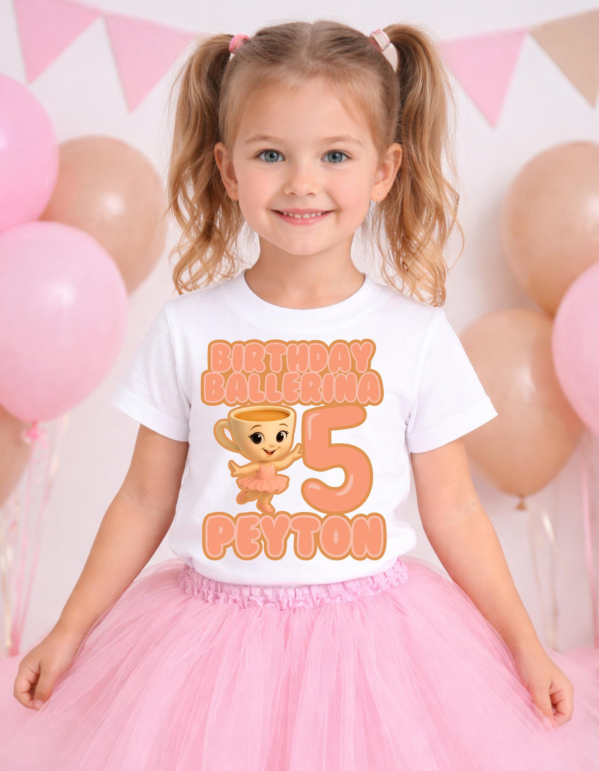 Ballerina Cappuccina Birthday Tee - Dancing Shirt - Custom Name & Age Shirt - Girl Birthday - Ballerina Birthday - Dance Birthday