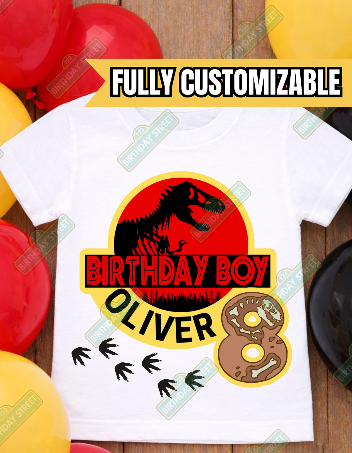 Custom Dinosaur Birthday Tee - Custom Dino Birthday Shirt - TREX Birthday Shirt - Custom Name & Age Shirt - Boy Birthday Shirt