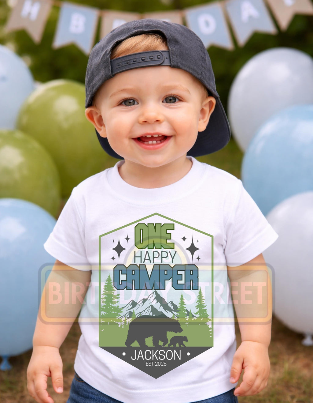 Custom ONE Happy Camper Tee - Custom First Birthday Shirt - Camping Shirt - Outdoor Birthday Shirt - Nature Birthday Shirt - 1st Birthday
