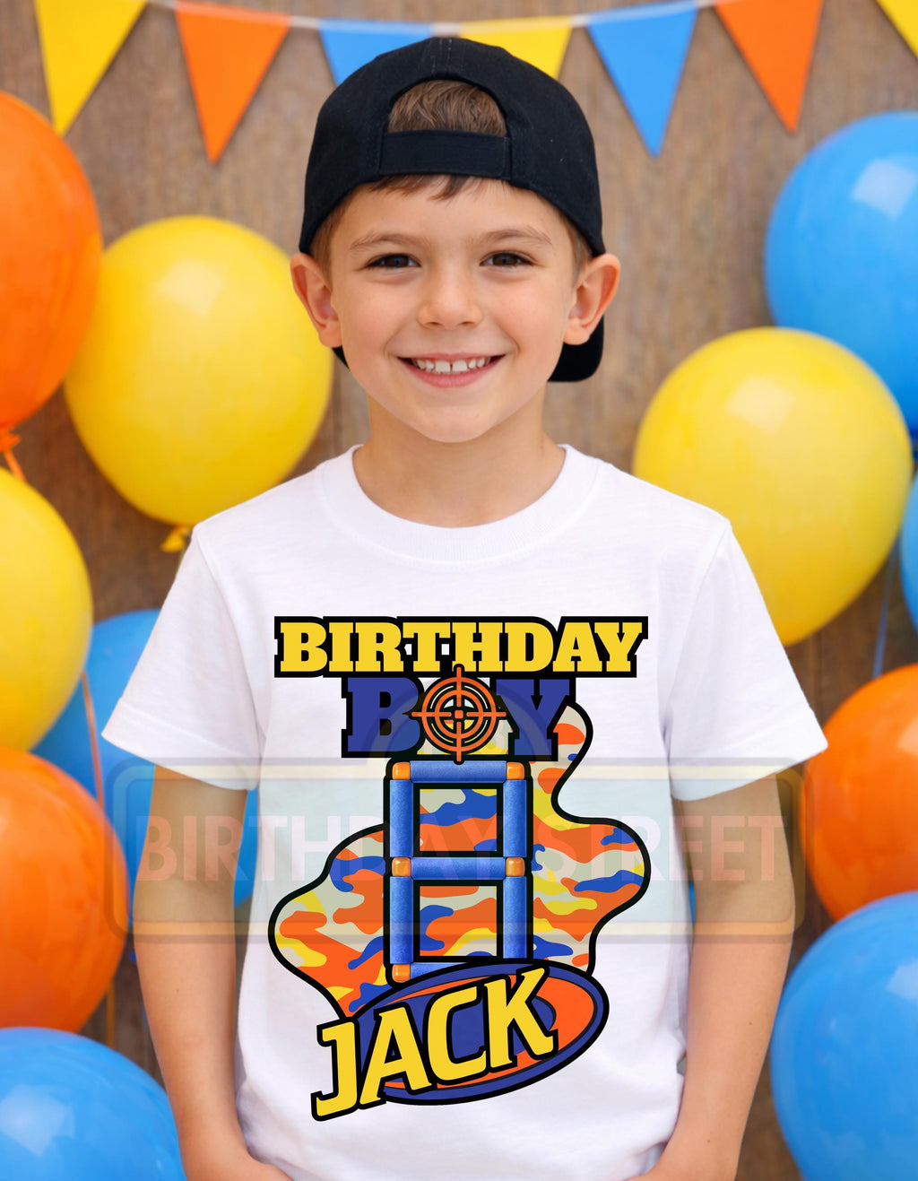 Custom Boys Birthday Tee - Foam Dart Shirt - Custom Name & Age Shirt - Camo Birthday Shirt - Boy Birthday Shirt