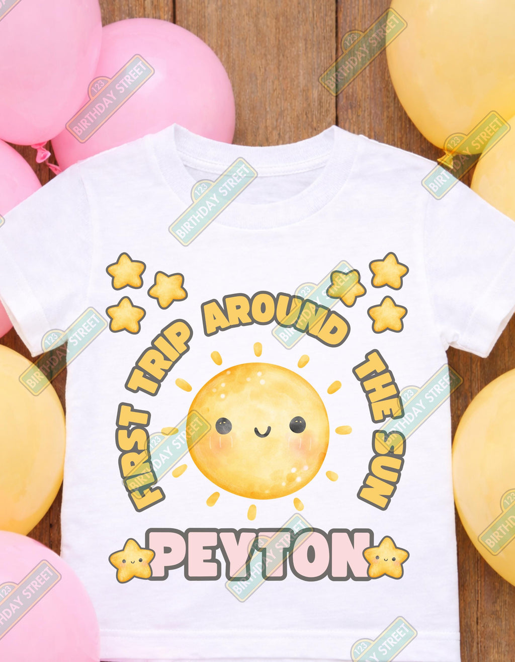 First Trip Around the Sun Custom First Birthday Tee - 1st Birthday Shirt - Space Birthday Shirt - Sun Birthday Shirt - Custom Name Birthday