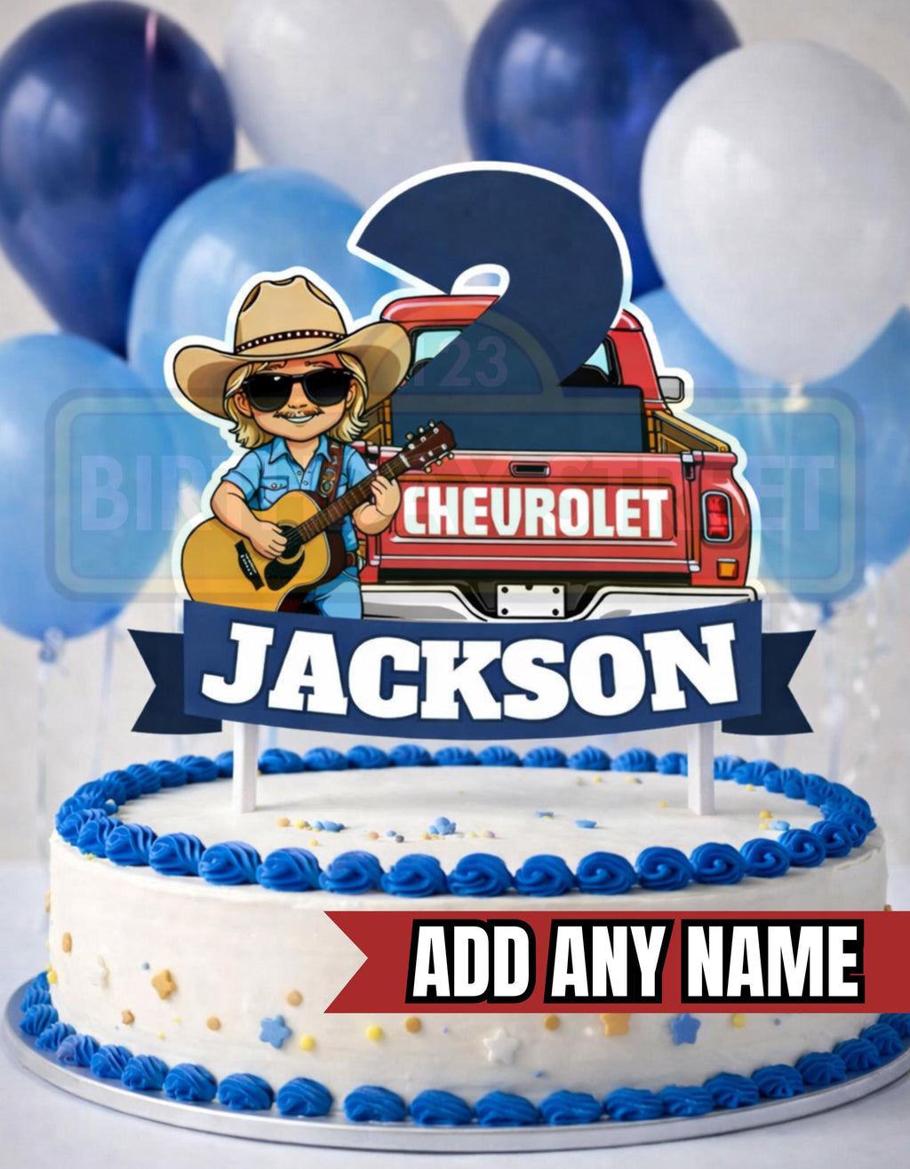 Chattatwochee Cake Topper – Country Birthday Party Cake Decoration – Way Down Yonder 2nd Birthday Topper – Custom Name - Digital File