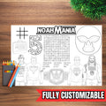 Custom Wrestling Coloring Placemat – Kids Wrestling Party Activity Placemat – Personalized Names Coloring Page – Digital Download