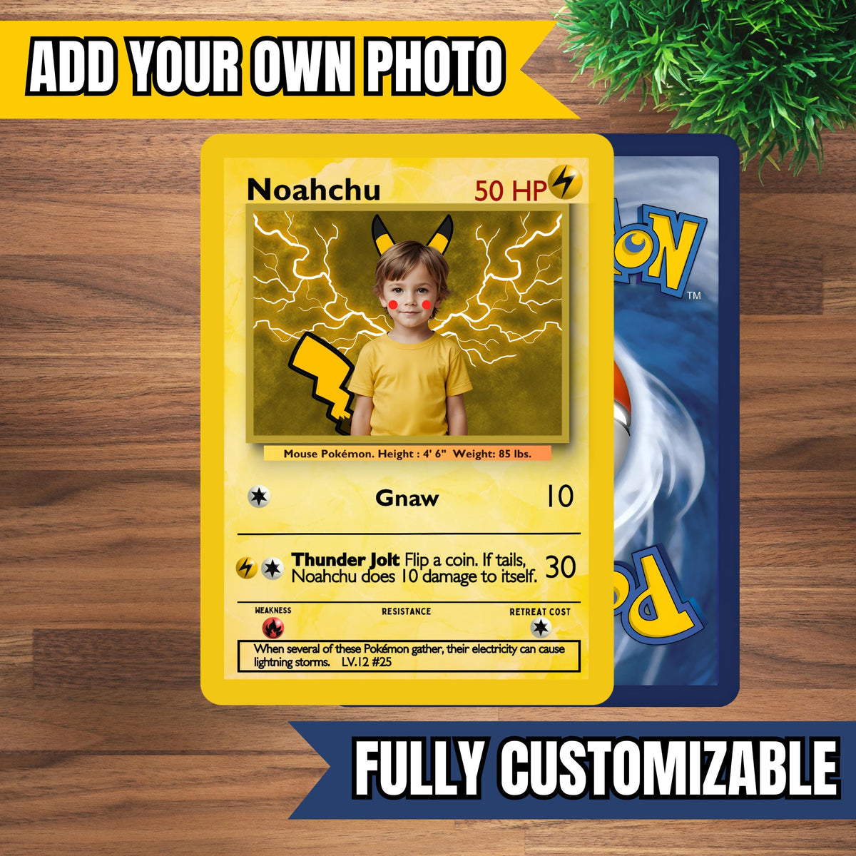 Custom Pocket Monster Card - Party Favor - Birthday Gift - Christmas Gift - Custom Card Game - Digital Download - Printable