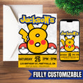 Custom Birthday Invitation - Custom Pocket Monster Invite - Custom Card Game Invite - Custom Birthday Invite - Digital - Printable