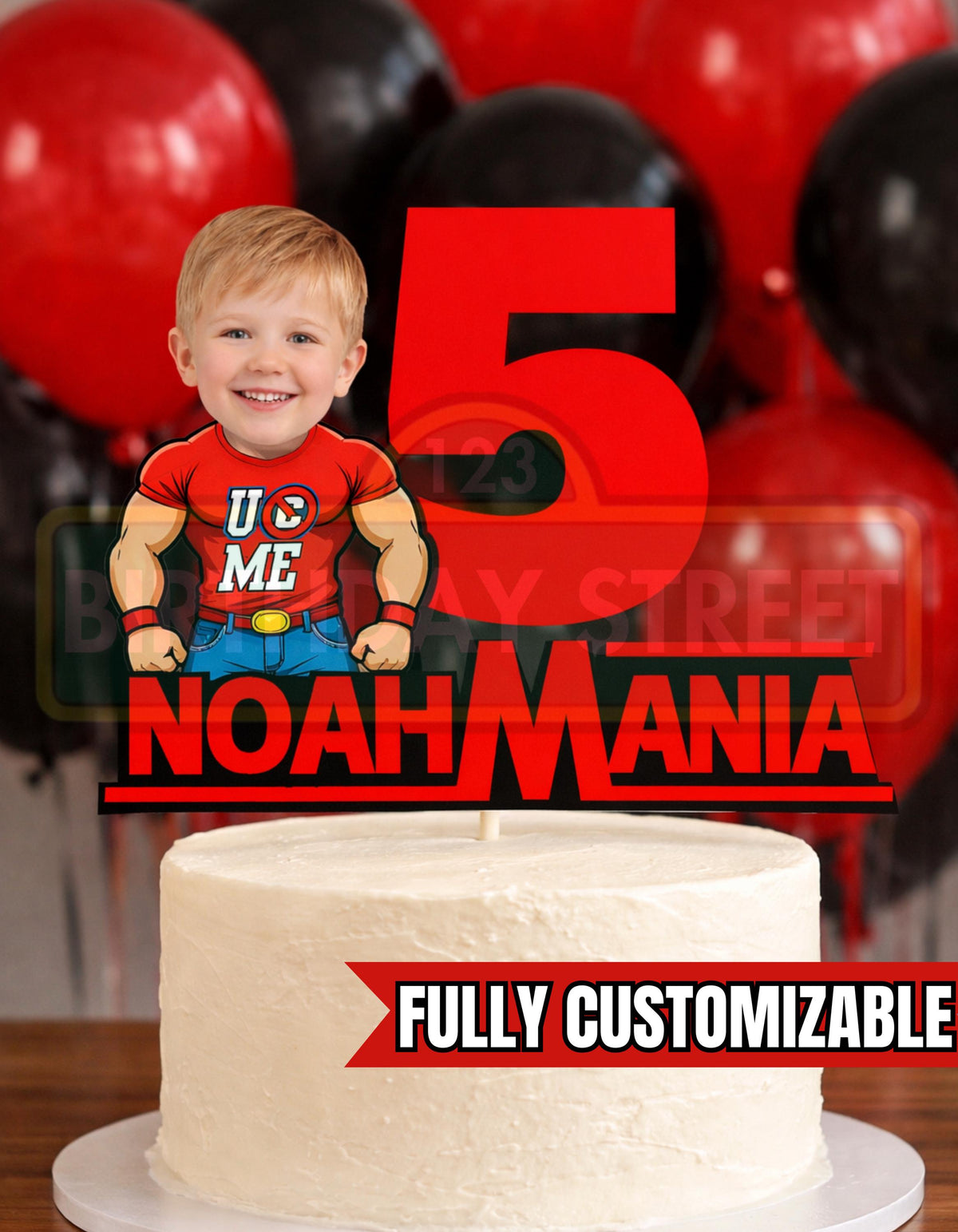 Custom Wrestling Cake Topper – Personalized Name & Age – Wrestling Birthday Party Decoration – Printable Digital Cake Topper