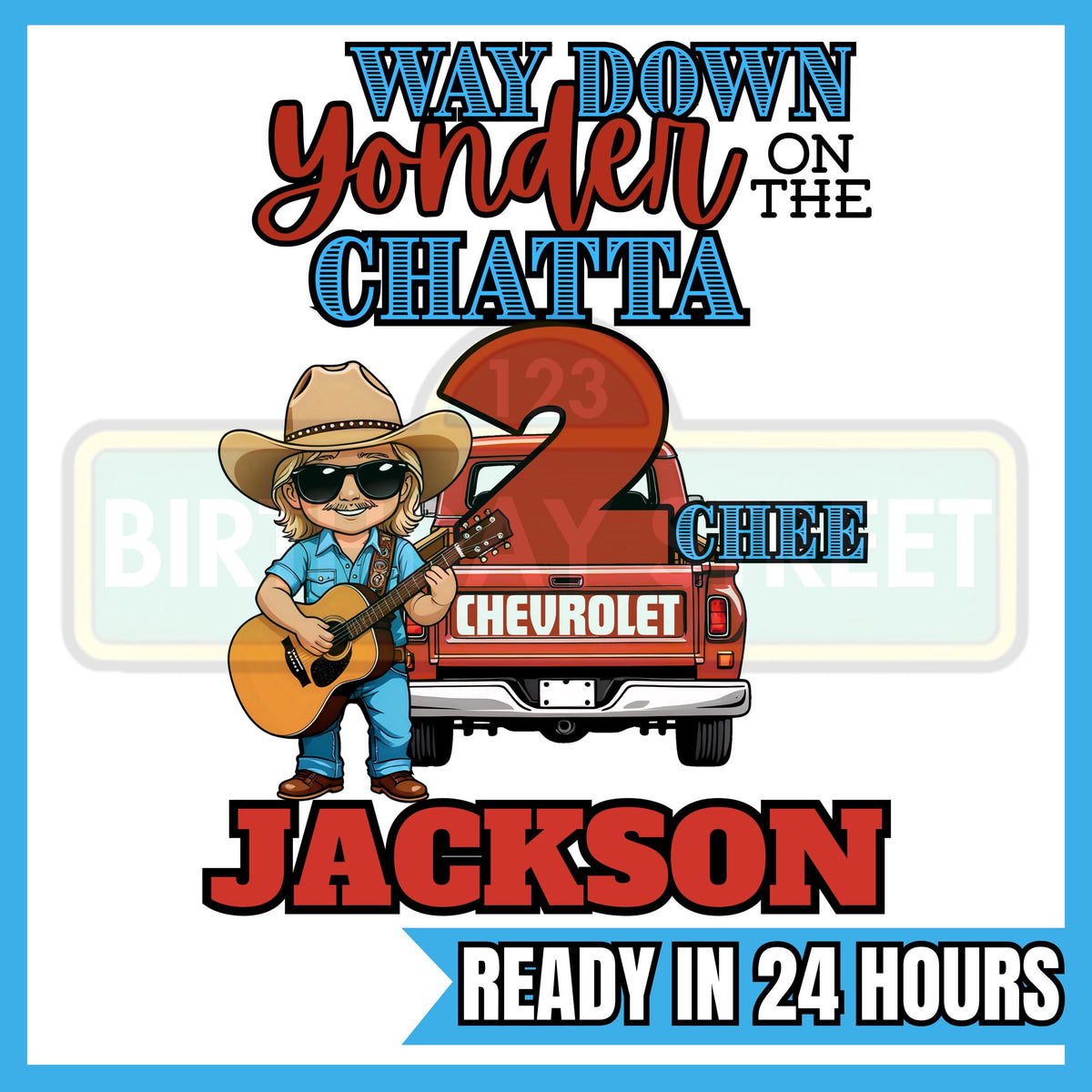 Custom ChattaTWOChee Birthday Digital File PNG - Custom 2nd Birthday File - Chattahoochee file - Custom Name File - Digital File