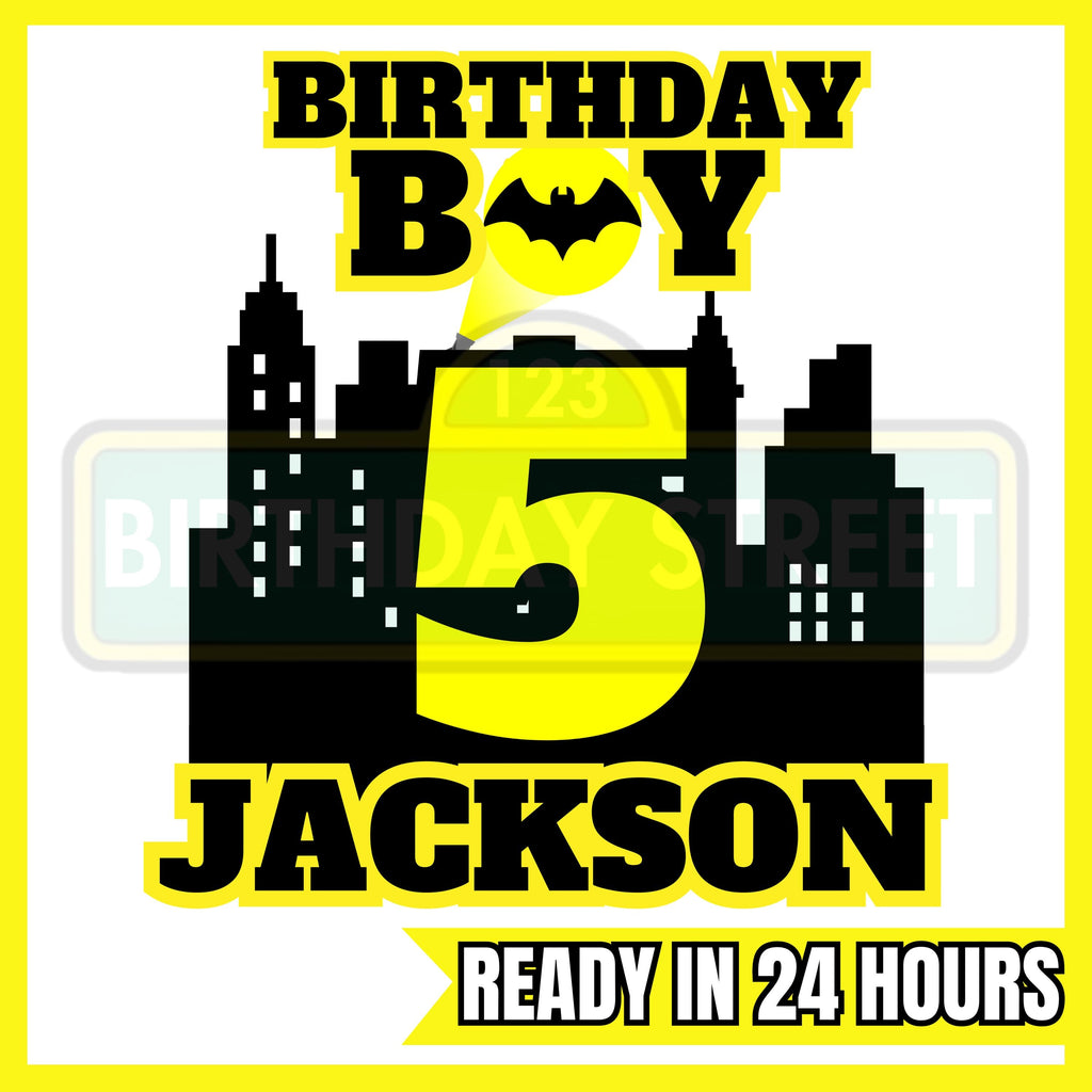 Custom Superhero Birthday Tee PNG File - Custom Superhero Shirt File - Custom Name and Age File - Digital