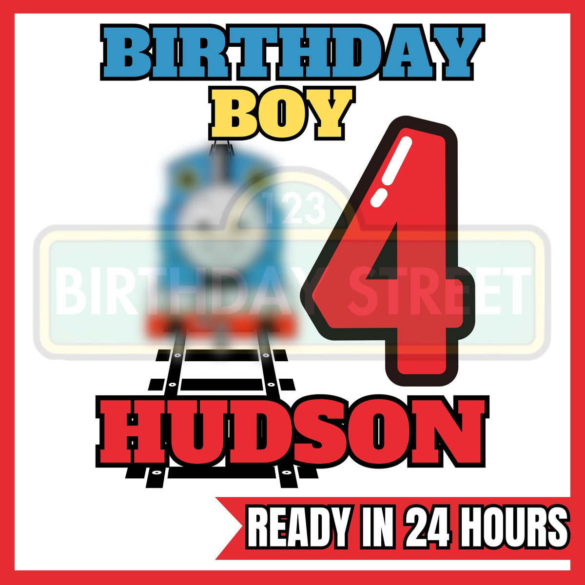 Custom Train Named Thomas Birthday Digital File PNG - Custom Train Birthday File - Custom Name and Age File - Digital File