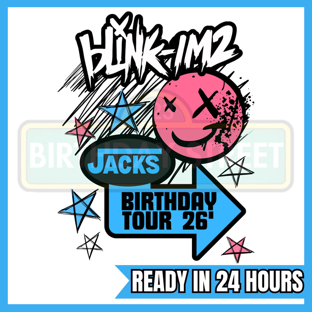 Pop Punk Birthday Shirt PNG – Blink-IM2 Inspired Birthday Design – Custom Name – DIY Birthday Shirt File – 2nd Birthday - Digital Download