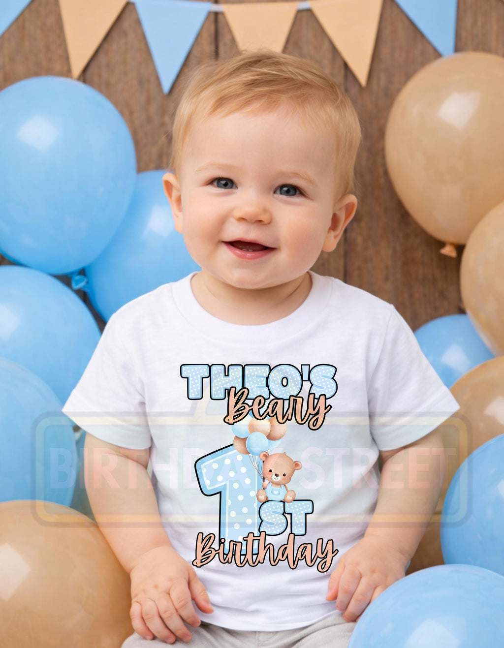 Custom Beary First Birthday Digital File PNG - 1st Birthday File - Bear Birthday File - Custom Name File - Animal File - Digital File