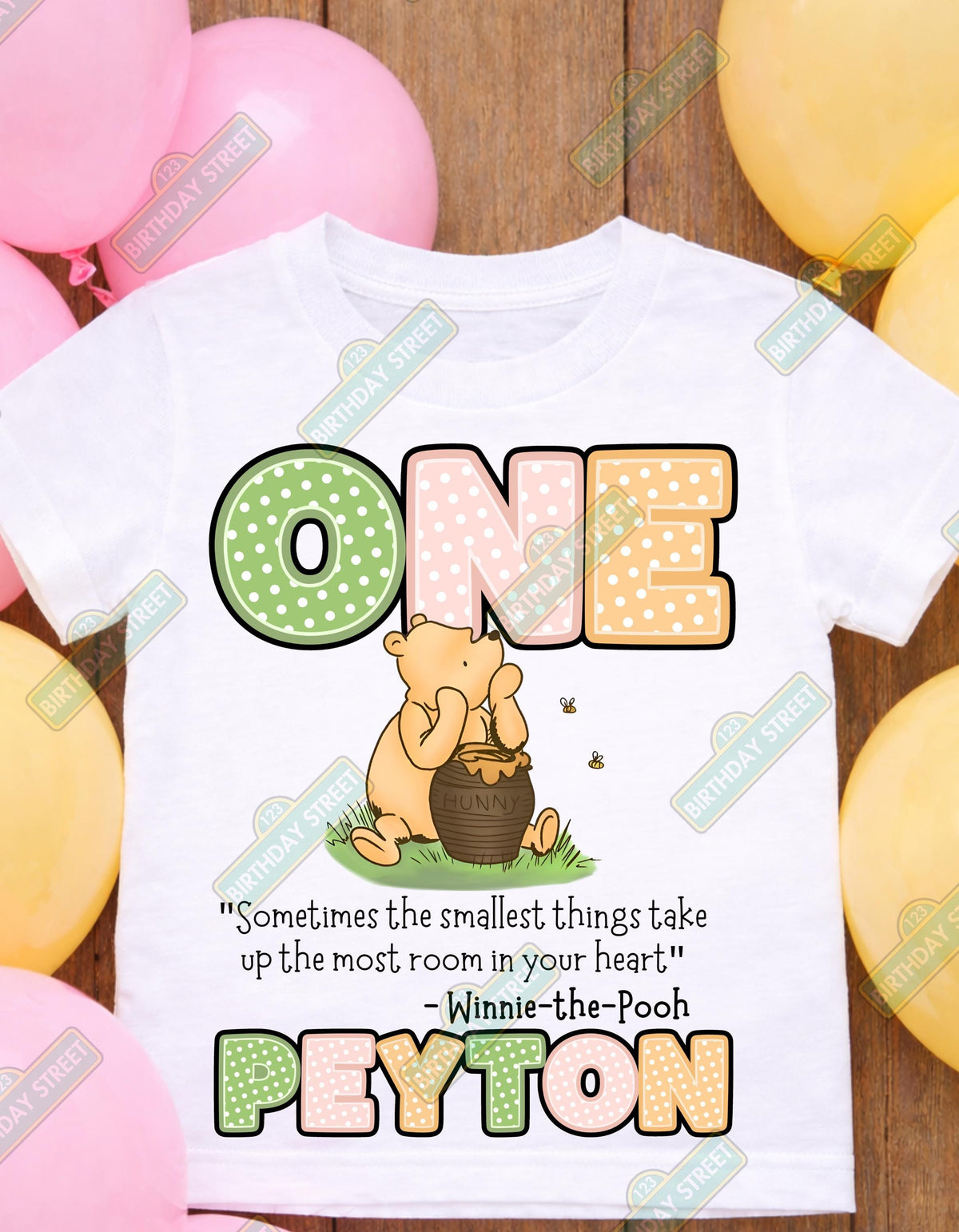 Custom Winnie-The-Pooh Digital File PNG - First Birthday File - 1st Birthday File - Custom Name File - Digital File