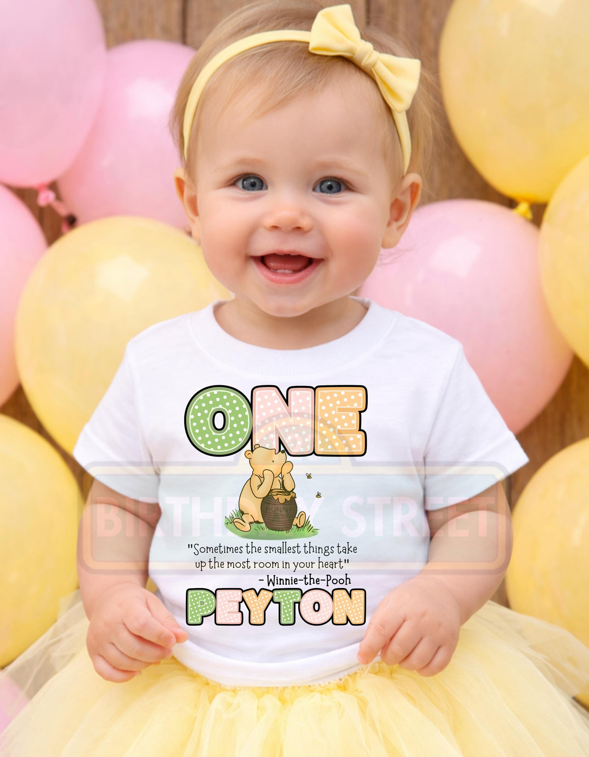 Custom Winnie-The-Pooh Digital File PNG - First Birthday File - 1st Birthday File - Custom Name File - Digital File