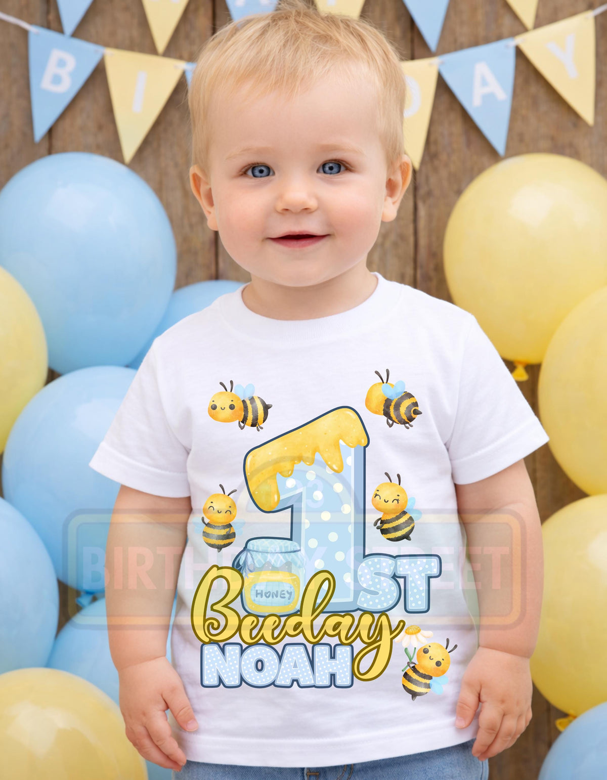 Custom First Beeday Birthday Digital File PNG - 1st Birthday File - Bee Birthday File - Custom Name File - Digital File