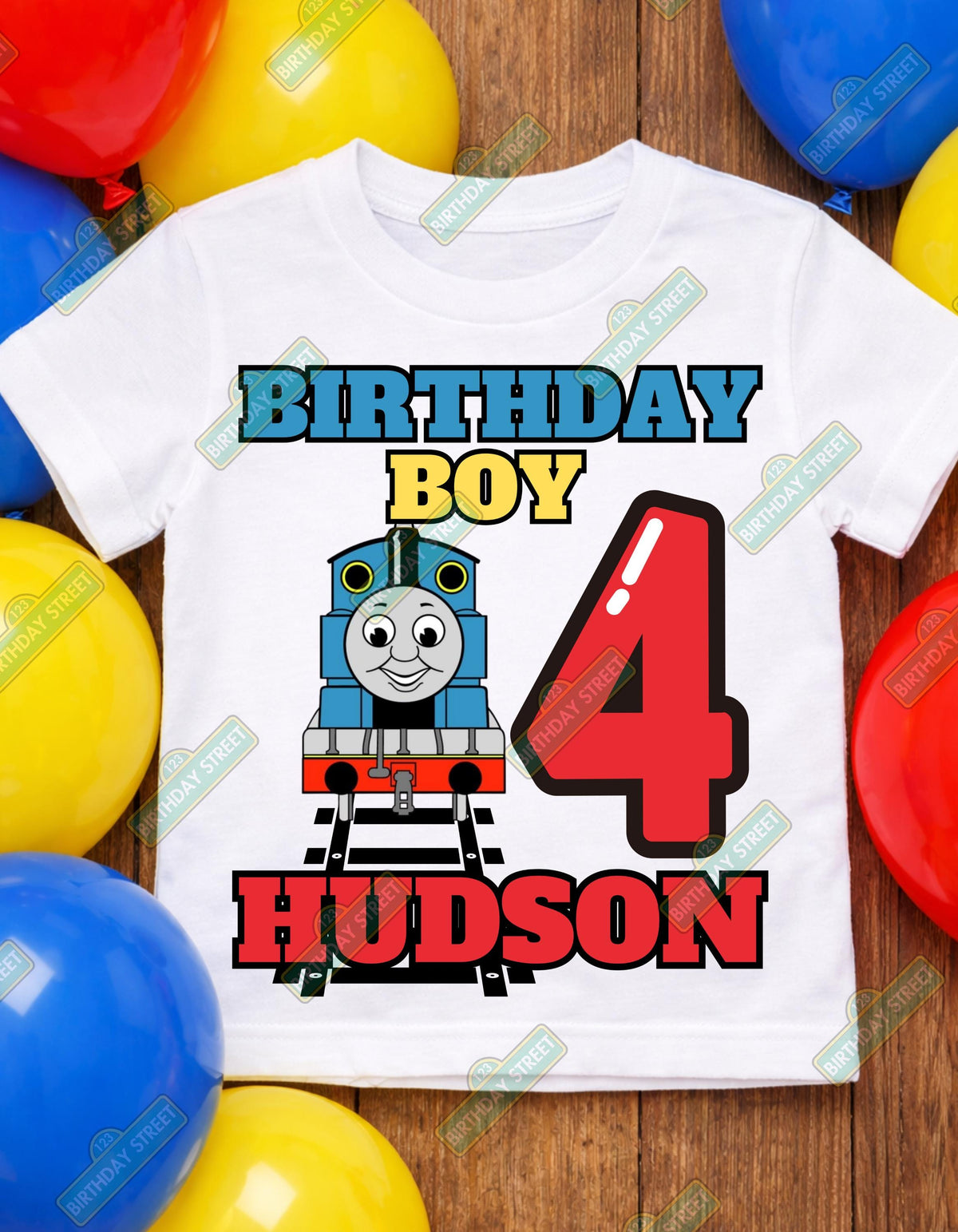 Custom Train Named Thomas Birthday Digital File PNG - Custom Train Birthday File - Custom Name and Age File - Digital File