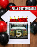 Wrestling Birthday Shirt, Custom Name Age Champion Belt Tee, Kids Wrestling Party Birthday Shirt
