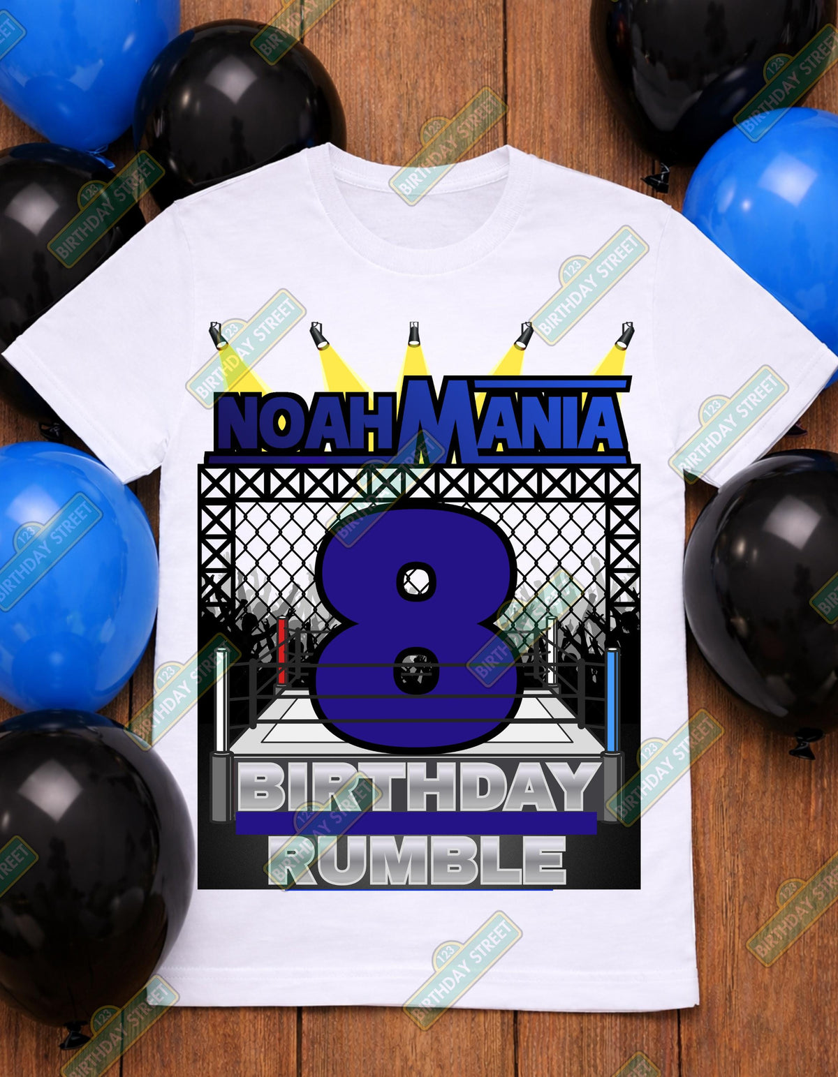 Wrestling Birthday Shirt, Custom Name Age Birthday Rumble Tee, Kids Wrestling Party Shirt