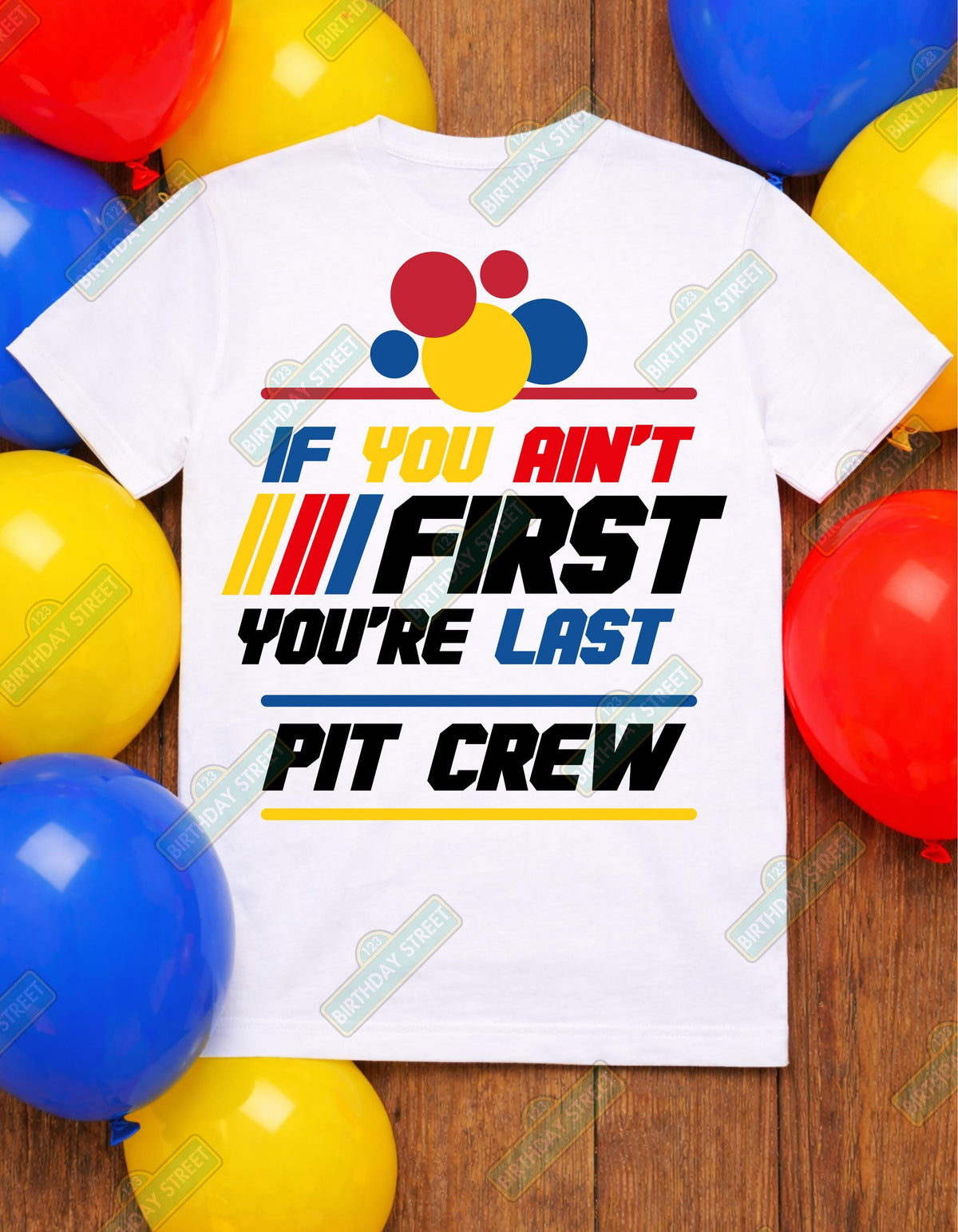 If You Ain't First You're Last - Pit Crew Birthday Family Shirts – Mommy Racing Team Shirt – Race Car Birthday Party Matching Family Tees