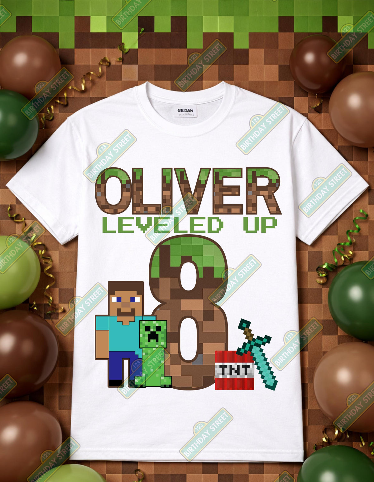 Leveled Up Birthday Shirt – Gamer Birthday Shirt – Pixel Video Game Birthday Tee – Custom Name Age Kids Gamer Party Shirt
