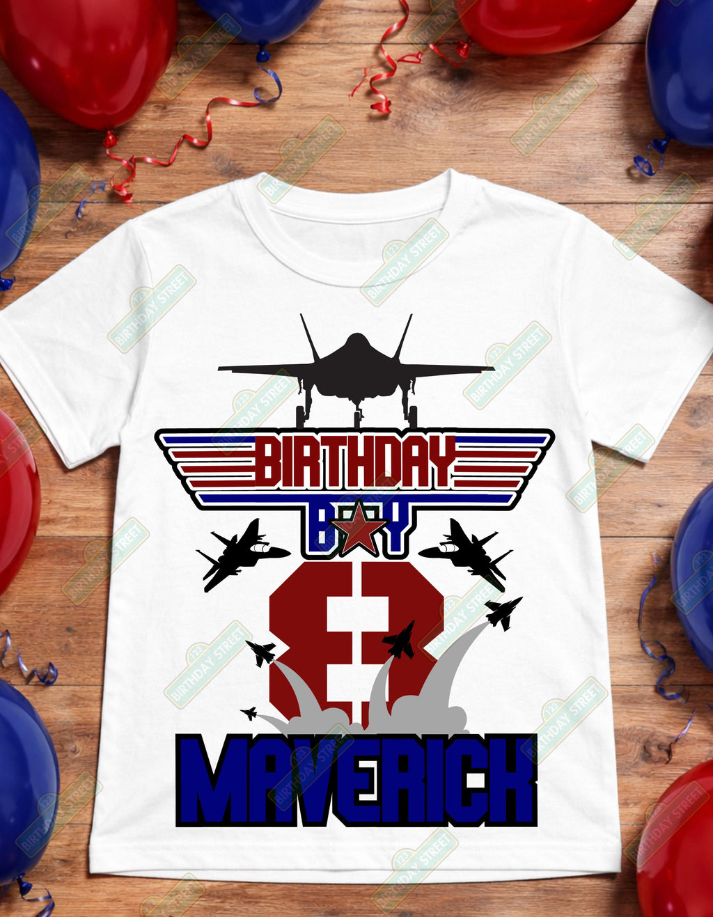Fighter Jet Birthday Shirt – Custom Name & Age Tee – Airplane Birthday Shirt – Jet Pilot Birthday Party Shirt – Any Age