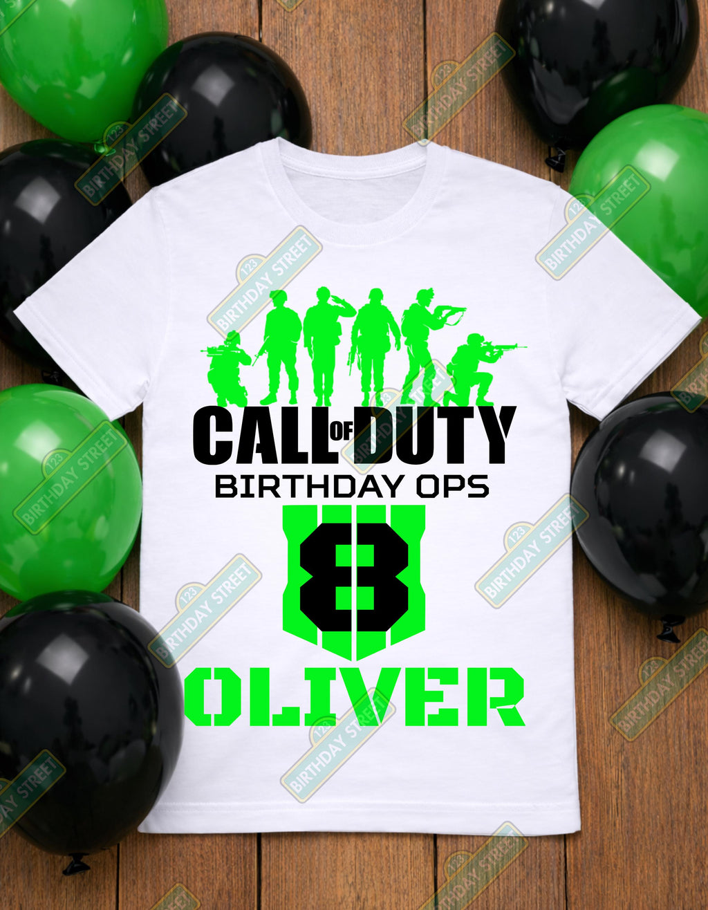 Custom Video Game Birthday Tee - Battle Royale Birthday Shirt - Custom Name & Age Birthday Shirt - Military Birthday Shirt - Army Shirt