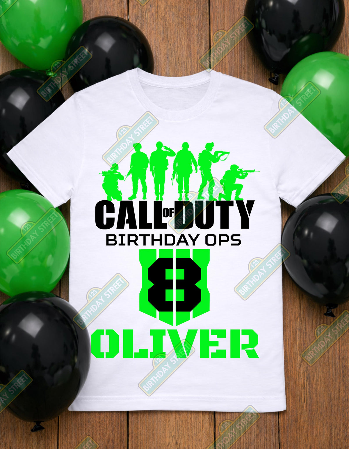 Custom Video Game Birthday Tee - Battle Royale Birthday Shirt - Custom Name & Age Birthday Shirt - Military Birthday Shirt - Army Shirt