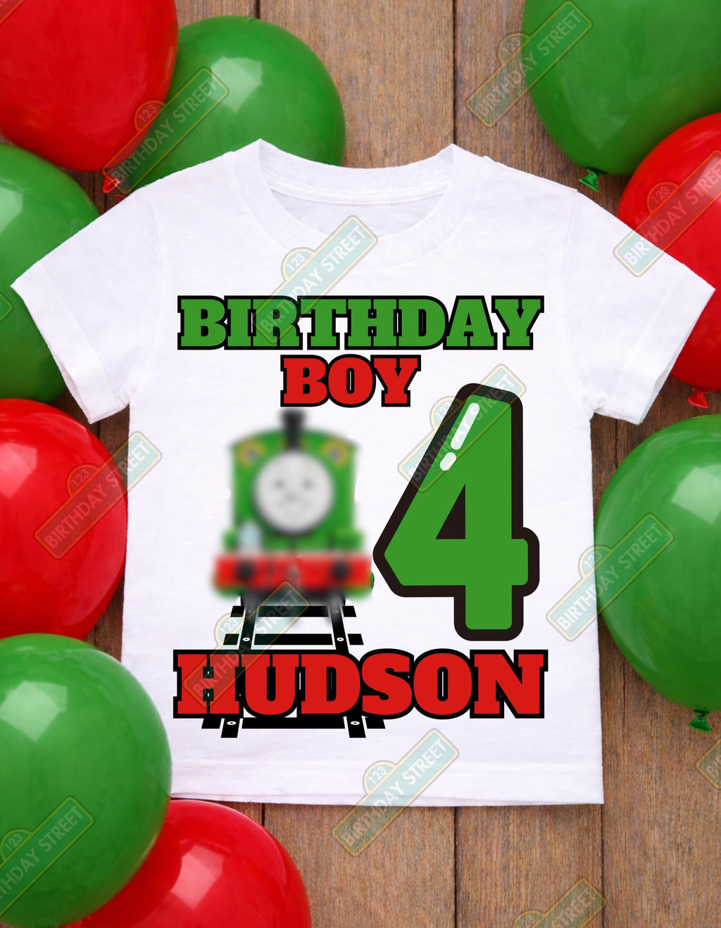 Custom Train Named Thomas Birthday Tee - Train Birthday Shirt - Custom Name & Age Birthday Shirt - Boy Birthday Shirt - 1st 2nd 3rd Birthday