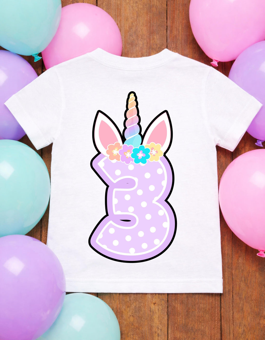 Custom Unicorn Birthday Tee - Custom Unicorn Shirt - Custom Rainbow Shirt - Custom Name & Age Shirt - Girl Birthday - Magical Birthday