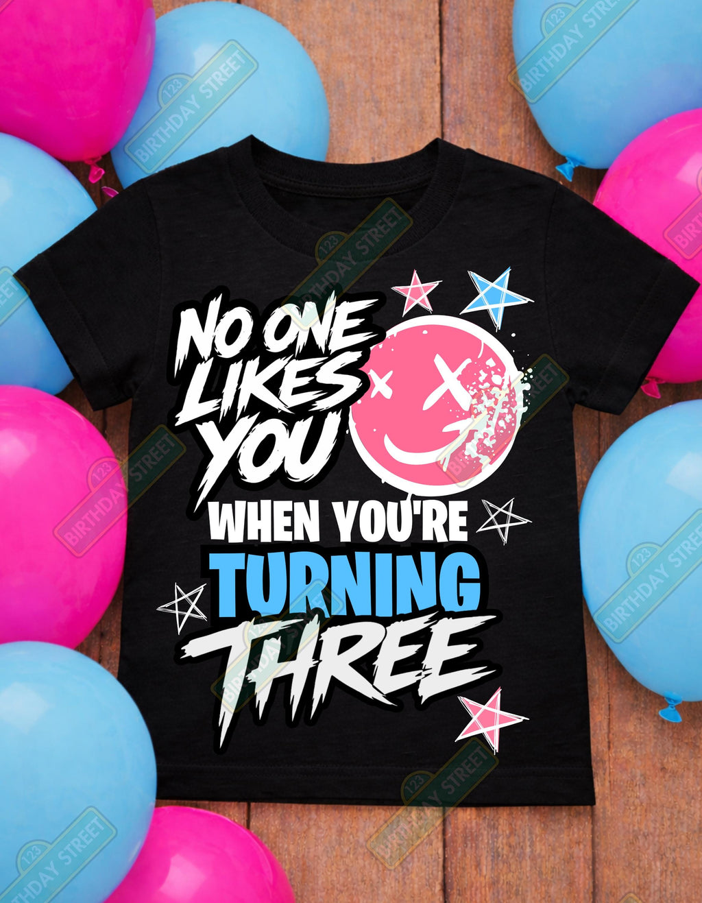 No One Likes You When You're Turning Three Birthday Shirt – Custom Name Tee – Funny 3rd Birthday Shirt – Rocker Shirt Pop Punk Birthday Tee