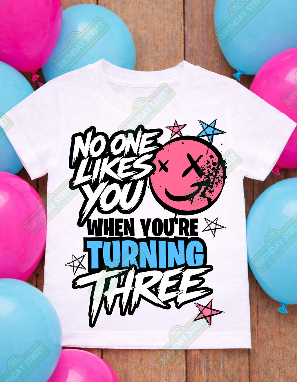 No One Likes You When You're Turning Three Birthday Shirt – Custom Name Tee – Funny 3rd Birthday Shirt – Rocker Shirt Pop Punk Birthday Tee