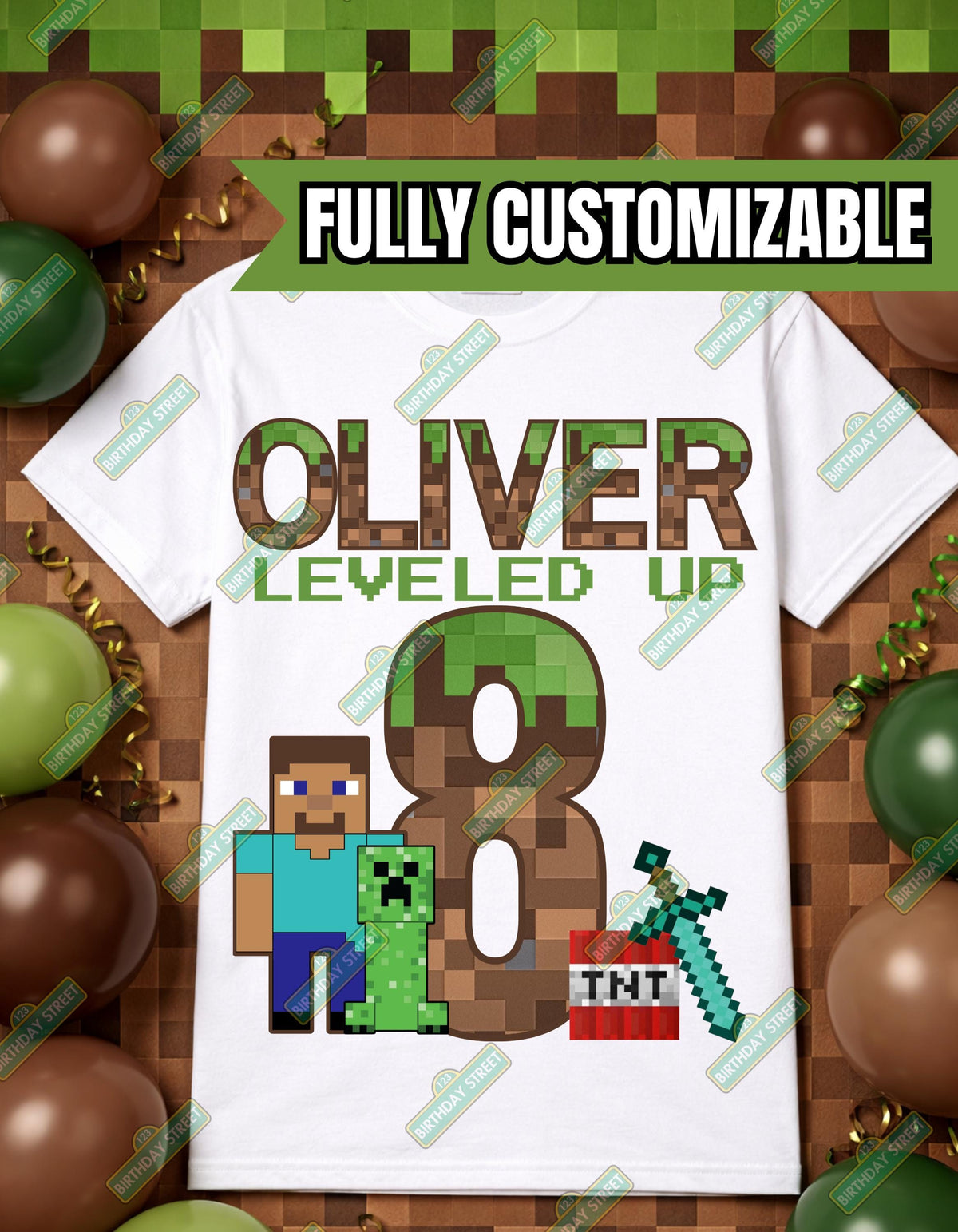 Leveled Up Birthday Shirt – Gamer Birthday Shirt – Pixel Video Game Birthday Tee – Custom Name Age Kids Gamer Party Shirt