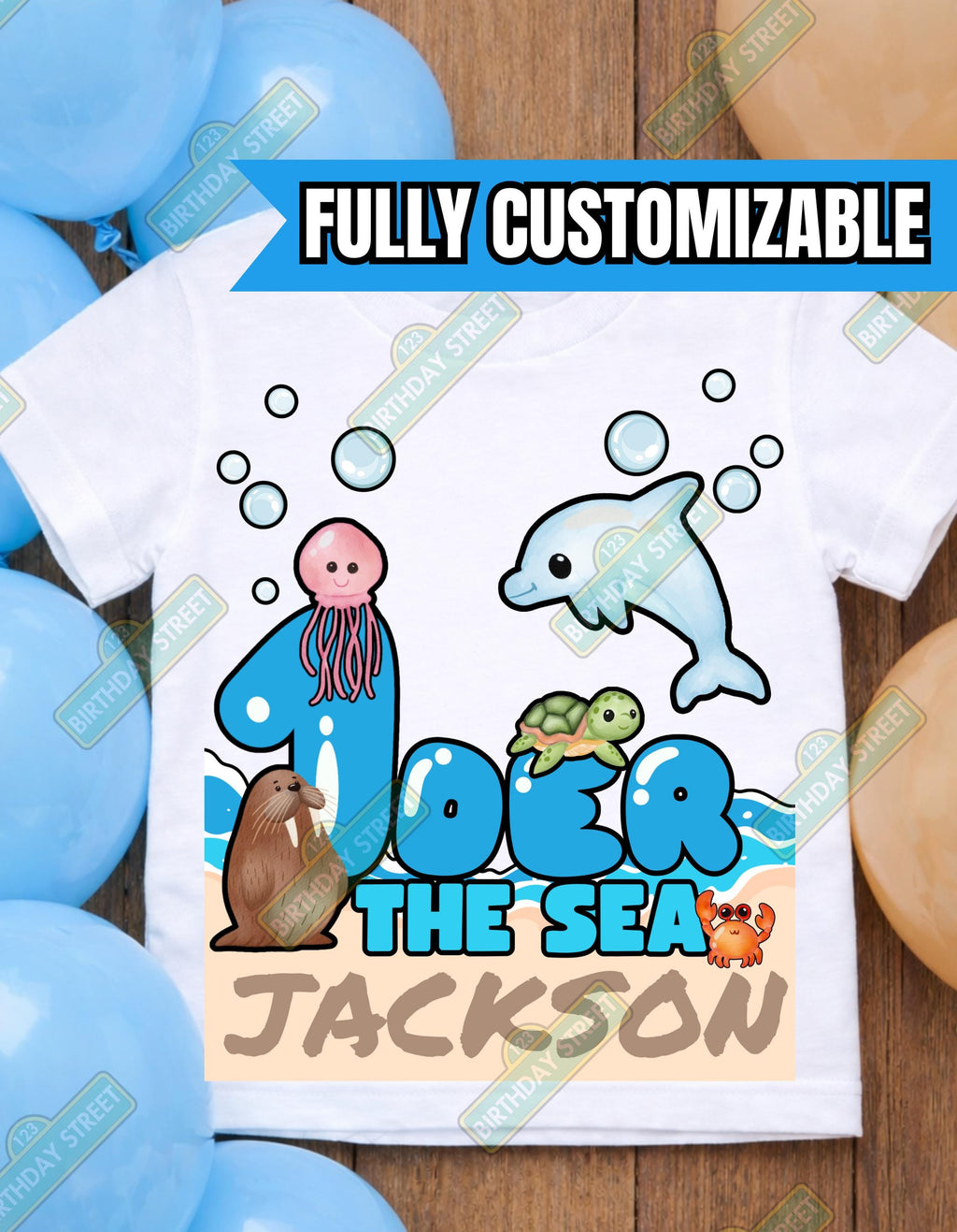 Custom Oneder the Sea First Birthday Tee - Under the Sea - 1st Birthday Shirt - Fish Birthday - Ocean Birthday - Custom Name Shirt