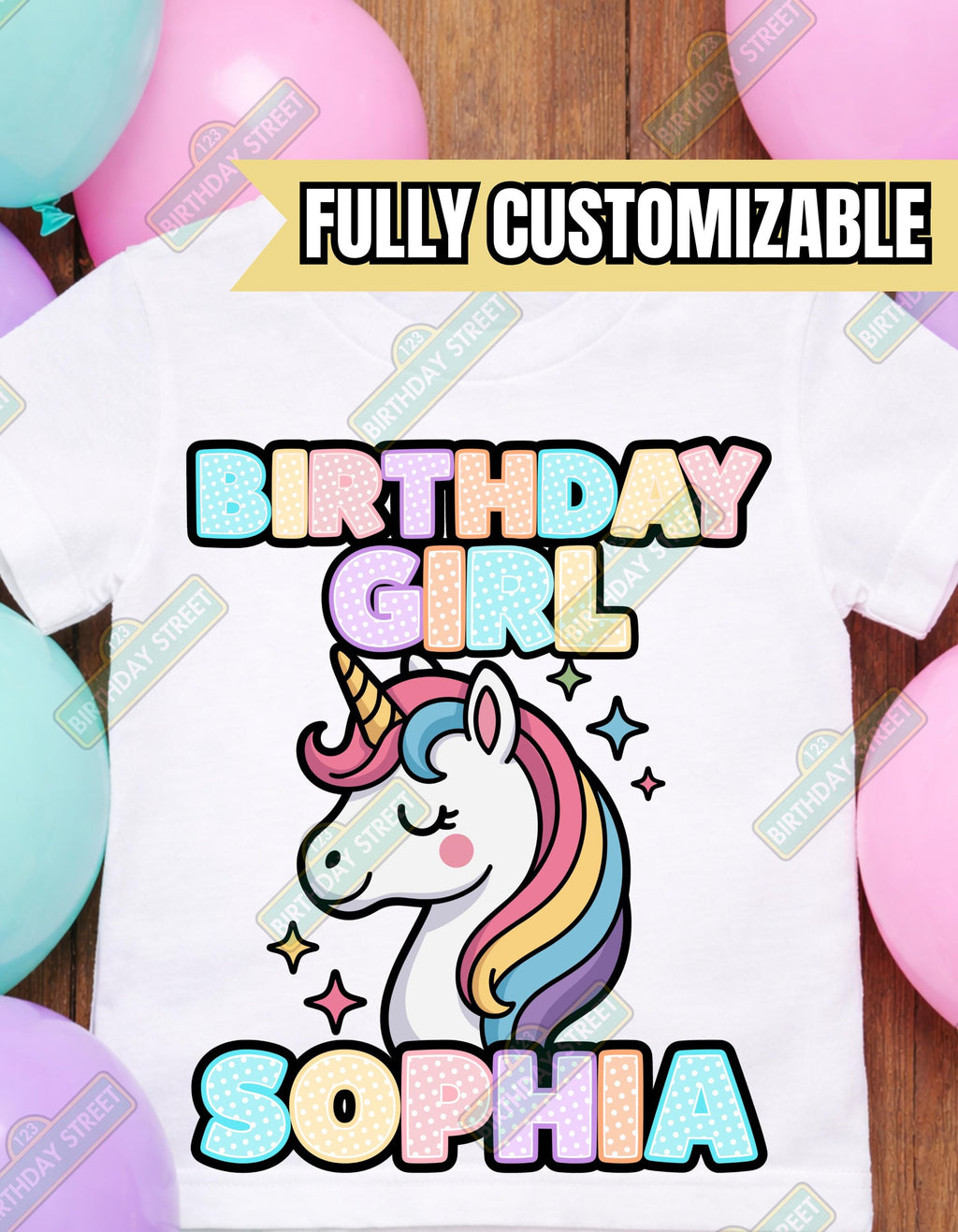 Custom Unicorn Birthday Tee - Custom Unicorn Shirt - Custom Rainbow Shirt - Custom Name & Age Shirt - Girl Birthday - Magical Birthday
