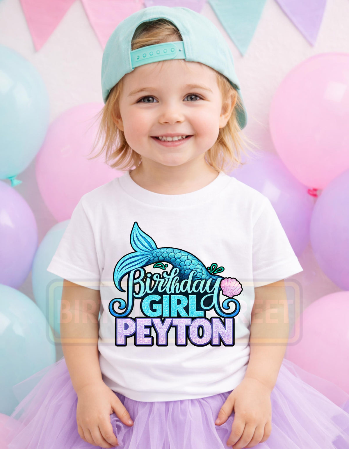 Mermaid Birthday Shirt – Custom Name & Age – Under the Sea Birthday Tee – Girls Mermaid Party Shirt – Personalized Mermaid Birthday Outfit