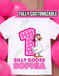 One Silly Goose First Birthday Tee - 1st Birthday Shirt - Animal Birthday - Custom Name Birthday - Funny Birthday - Birthday Pun Shirt