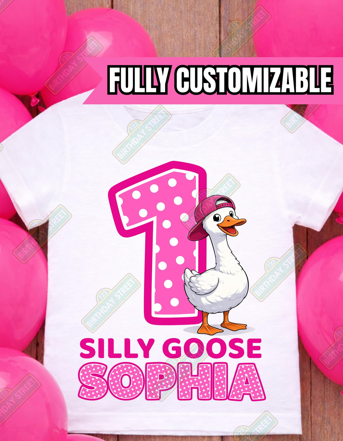 One Silly Goose First Birthday Tee - 1st Birthday Shirt - Animal Birthday - Custom Name Birthday - Funny Birthday - Birthday Pun Shirt
