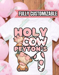 Holy Cow Custom First Birthday Tee or Onesie - 1st Birthday Shirt - Custom Name Shirt- Farm Birthday Shirt - Animal Birthday Shirt