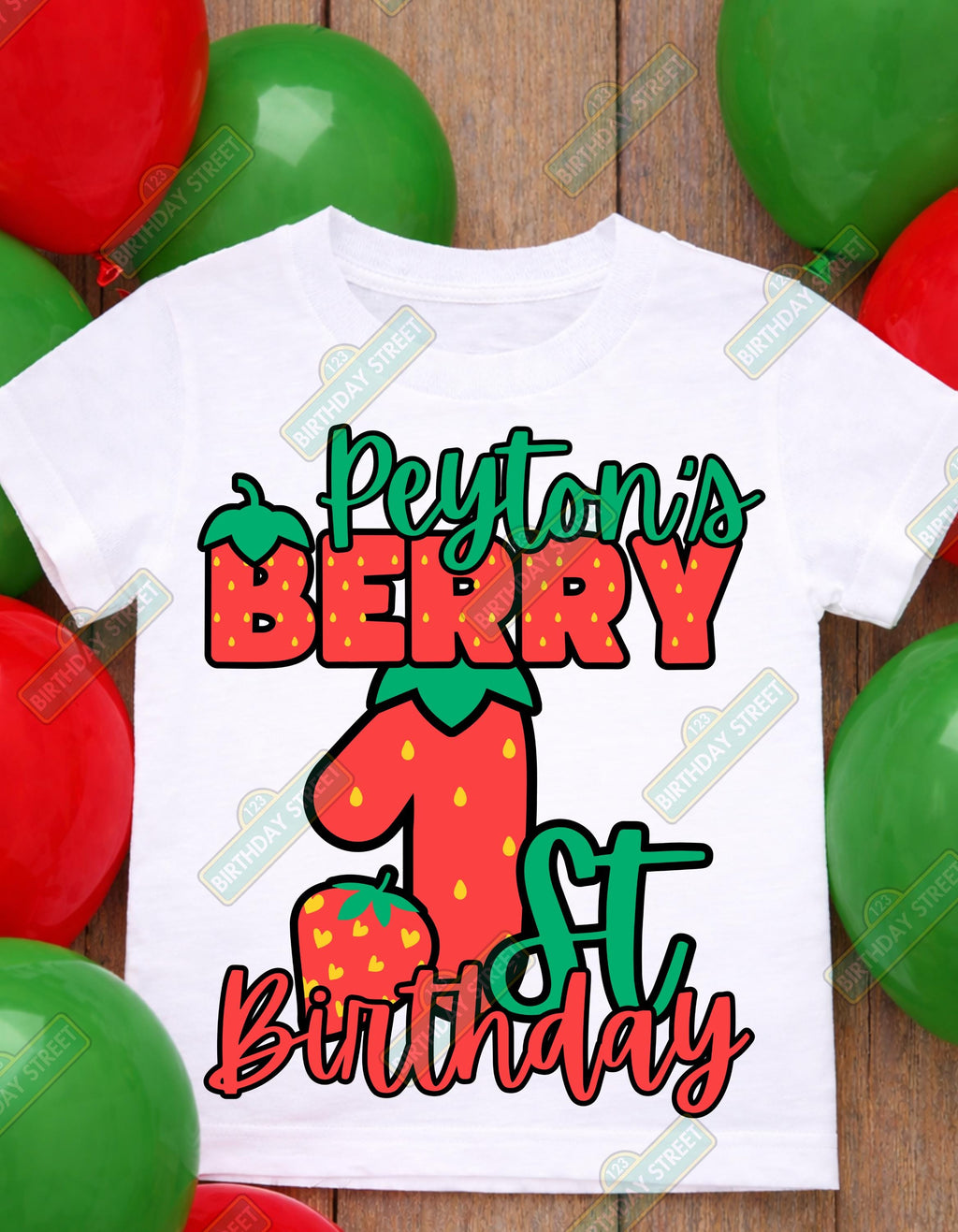 Berry First Birthday Tee or Onesie - 1st Birthday Shirt - Fruit Birthday Shirt - Strawberry Birthday Shirt - Custom Name Shirt