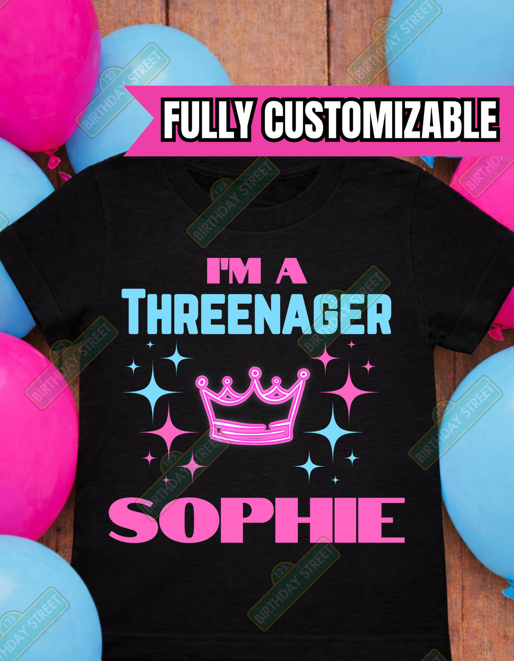 Threenager Birthday Shirt – 3rd Birthday Shirt – Funny Three Year Old Birthday Tee – Custom Name Age Kids Birthday Shirt