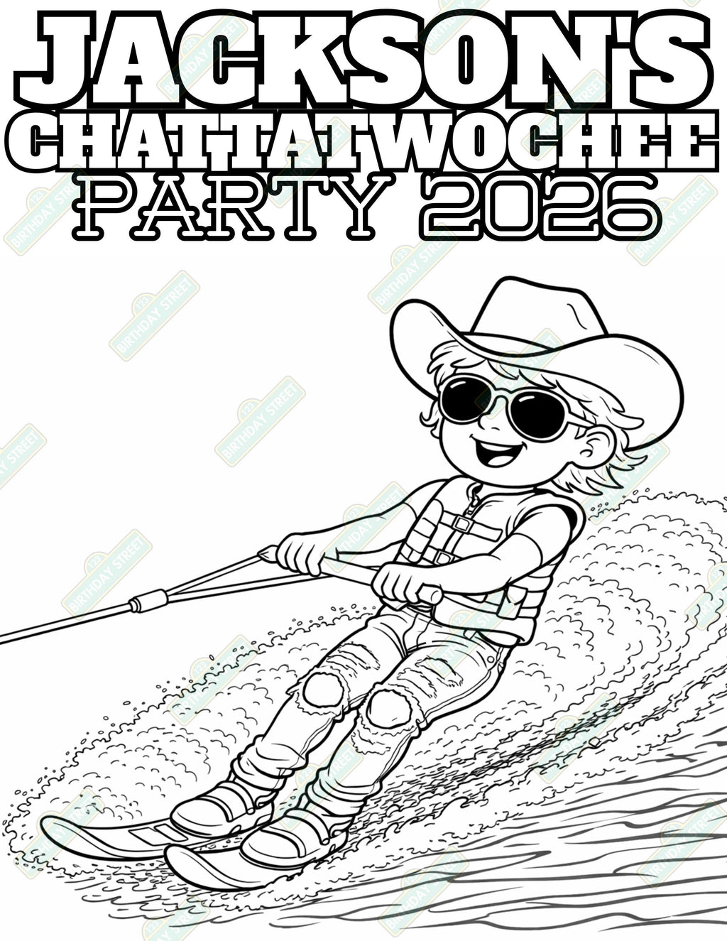 Chattatwochee Birthday Coloring Pages – Custom Name Coloring Sheets – Country 2nd Birthday Activity - 8 Pages – Printable Digital Download