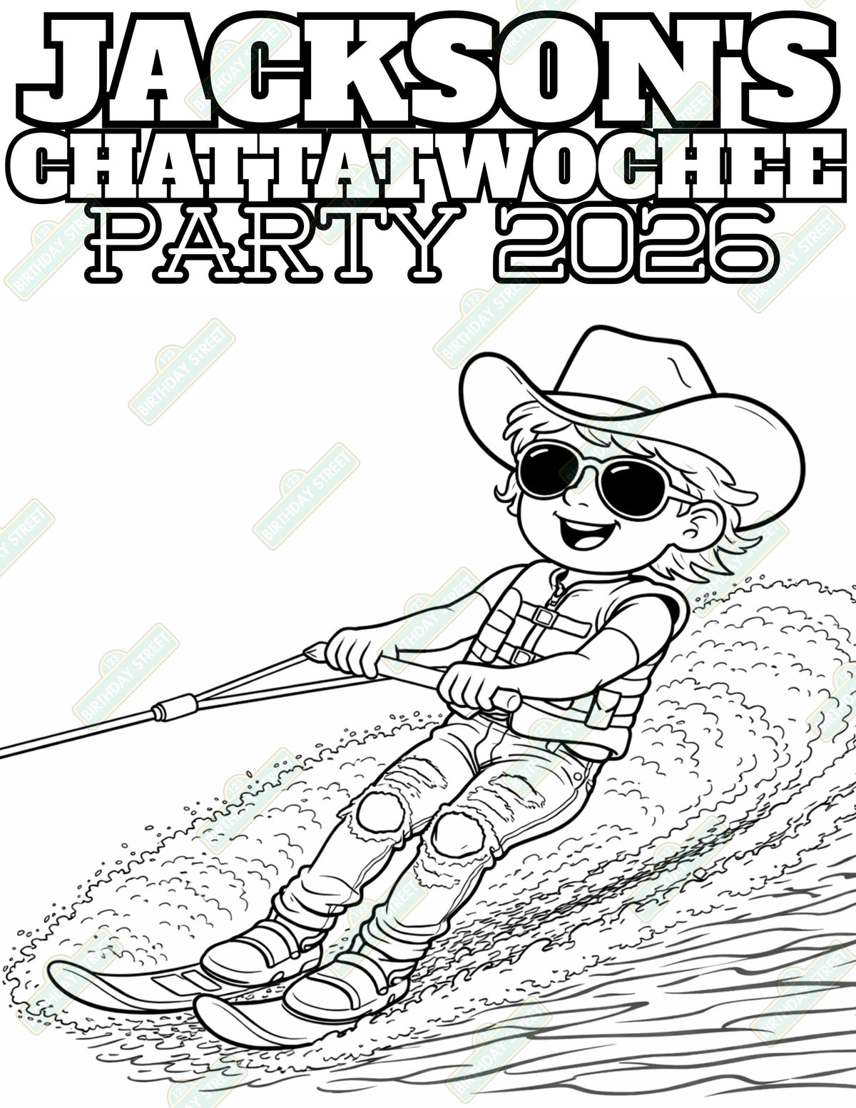 Chattatwochee Birthday Coloring Pages – Custom Name Coloring Sheets – Country 2nd Birthday Activity - 8 Pages – Printable Digital Download