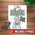 If You Ain't First Your Last Coloring Pages - 8 Pages - Digital Coloring Book - 1st Birthday Racing Coloring Book - Digital - Printable
