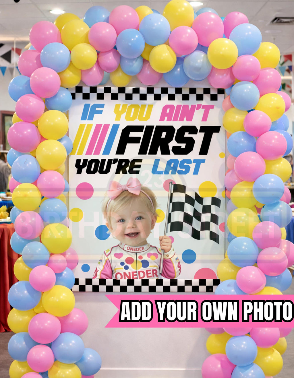 Custom If You Ain't First You're Last Girl Poster - 1st Birthday Poster - Custom Racing Poster - 40"x 30" Printed or Digital Download