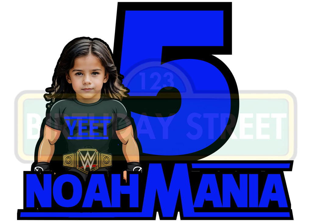 Custom Wrestling Cake Topper – Personalized Name & Age – Wrestling Birthday Party Decoration – Printable Digital Cake Topper