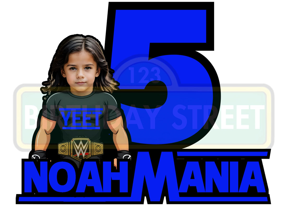 Custom Wrestling Cake Topper – Personalized Name & Age – Wrestling Birthday Party Decoration – Printable Digital Cake Topper