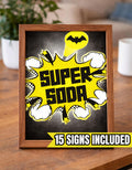 Superhero Birthday Food and Beverage Signs - Superhero Consession Signs - Superhero Birthday Signs - Digital - Printable